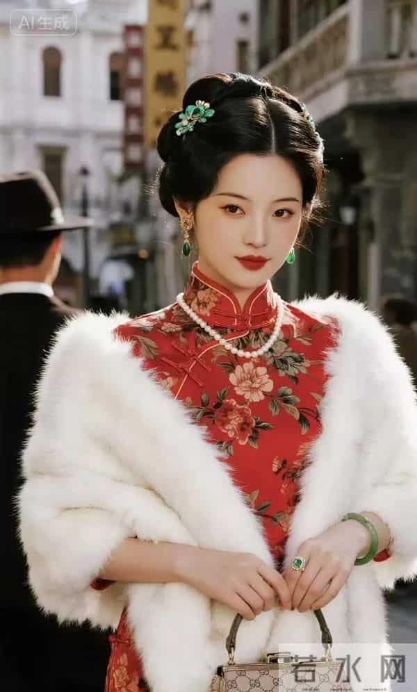 民国时期的阔太太 太美了红色旗袍
