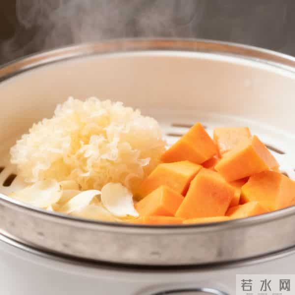 冬抗燥养肤不反复？百合莲子炖木瓜，蒸30分钟清润嫩肤