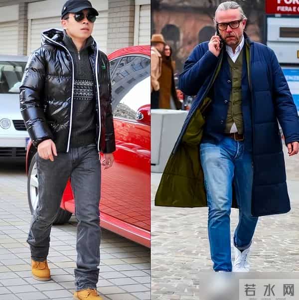 中年男人，冬季穿羽绒服少搭运动裤、运动鞋，看着帅气实则很普通