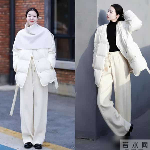 冬天要有一条“白裤子”，搭配羽绒服减龄时髦，搭配大衣洋气高级