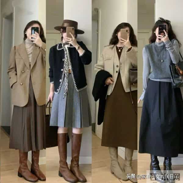 天冷别总“露脚踝”！“长裙+长靴”穿搭公式，保暖时髦又高级感