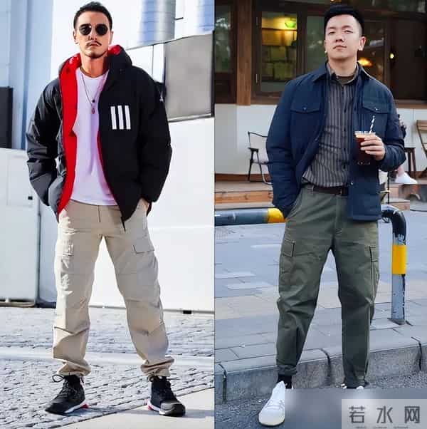 中年男人，冬季穿羽绒服少搭运动裤、运动鞋，看着帅气实则很普通