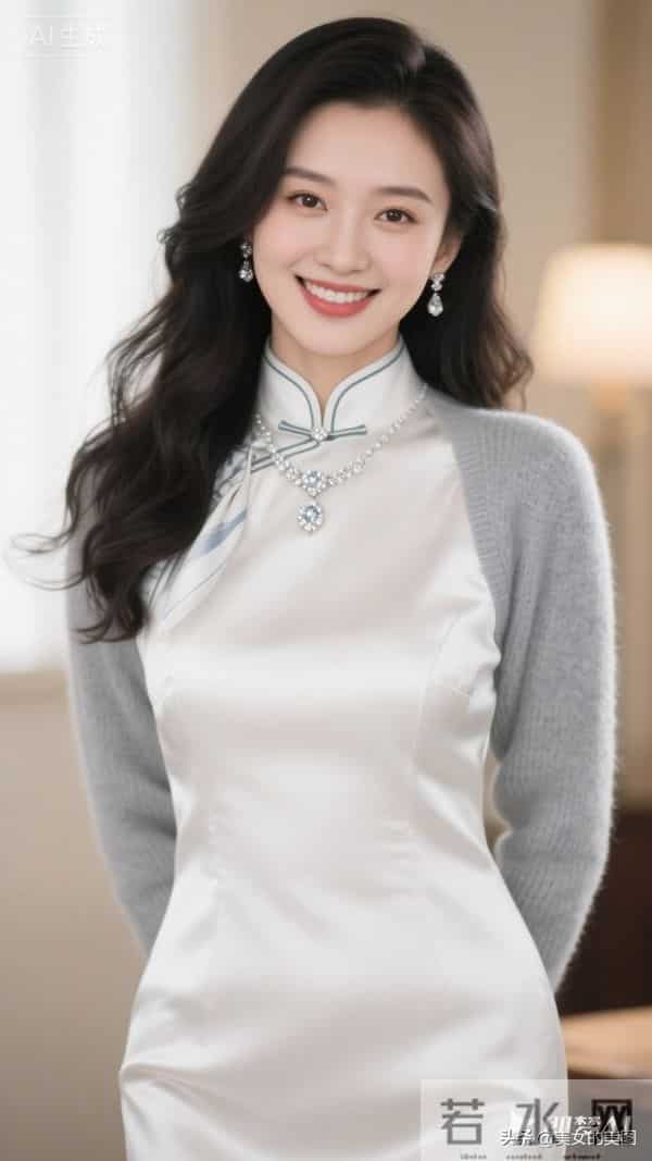 灰色毛衣旗袍东方美人08