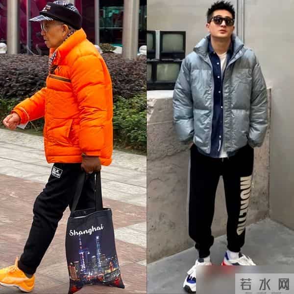 中年男人，冬季穿羽绒服少搭运动裤、运动鞋，看着帅气实则很普通