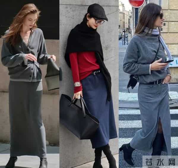 冬天“长裙＋靴子”太好看，这样穿显瘦又时髦