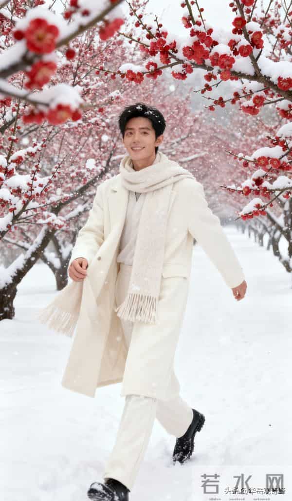 雪色里的温暖身影；190cm帅哥与冬日的温柔邂逅！