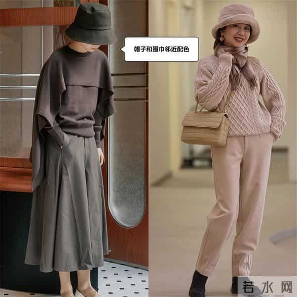 这才是中年女人该有的打扮：头戴帽、系围巾，保暖不说还很洋气