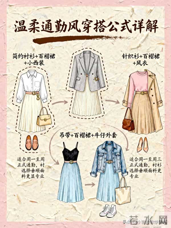 今年必穿百褶半身裙穿搭干货-选款，百褶半身裙熟龄高级感