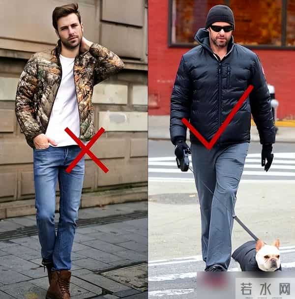 中年男人，冬季穿羽绒服少搭运动裤、运动鞋，看着帅气实则很普通