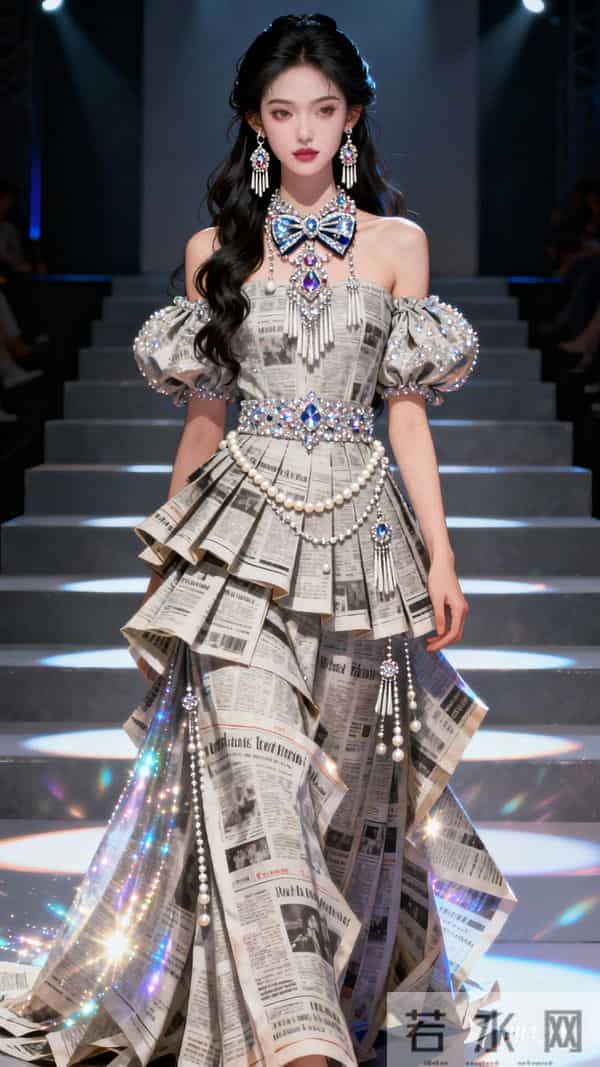 以一位古风古典及现代美女，在T台之上，倾国倾城，国色天香