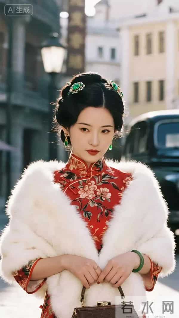 民国时期的阔太太 太美了红色旗袍