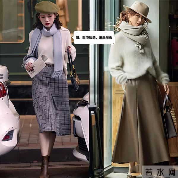 这才是中年女人该有的打扮：头戴帽、系围巾，保暖不说还很洋气