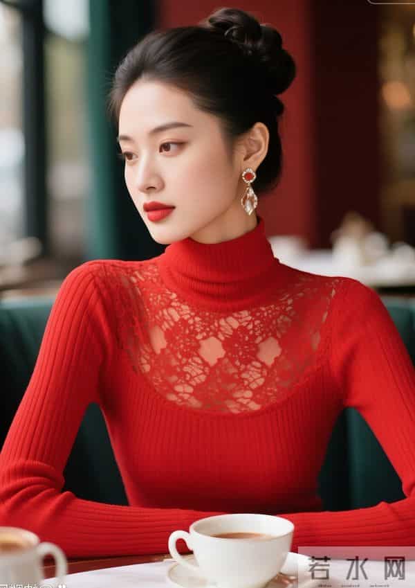 红色蕾丝衫的风韵