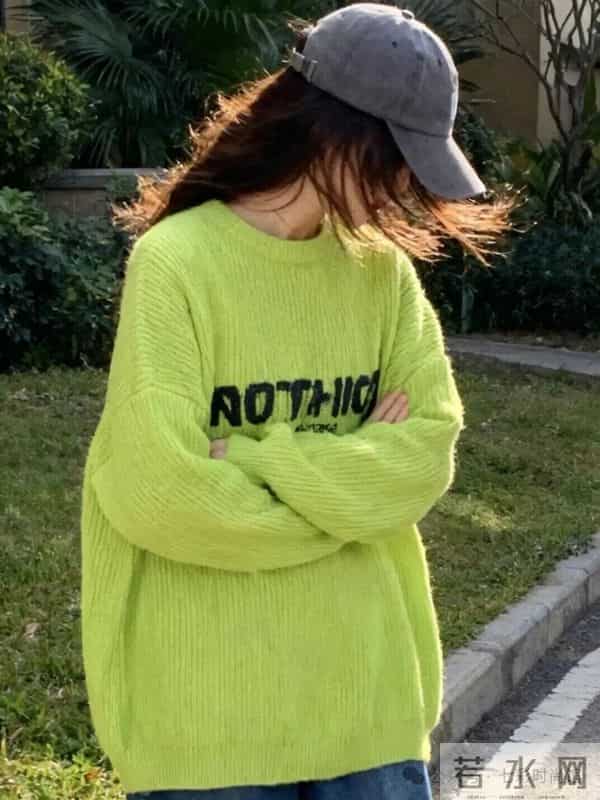 绿肥毛衣配阔腿裤，宽松慵懒韩韩的穿搭