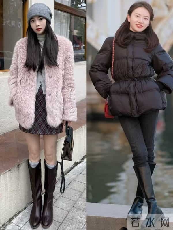 看杨幂穿长靴，我悟了：搭短裙、修身裤更显腿长，既保暖又洋气！