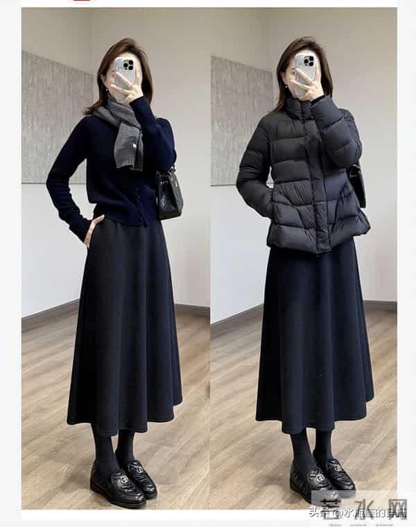 温柔到骨子里～毛呢伞裙体制内穿搭指南