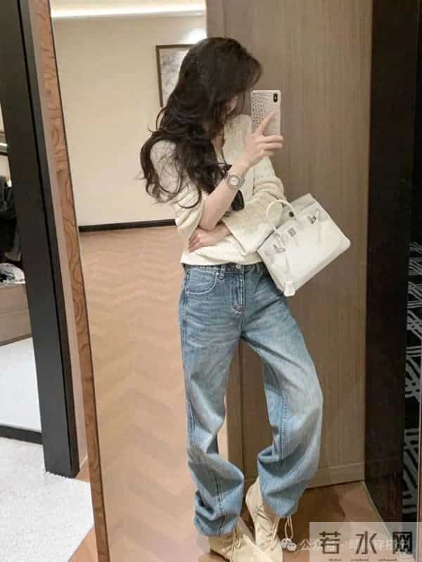 “针织开衫+阔腿牛仔”慵懒到骨子里的秋日标配！