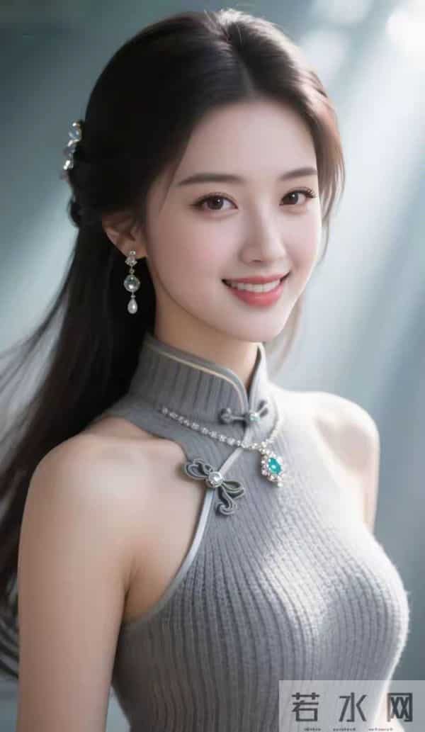 灰色无袖针织衫女孩