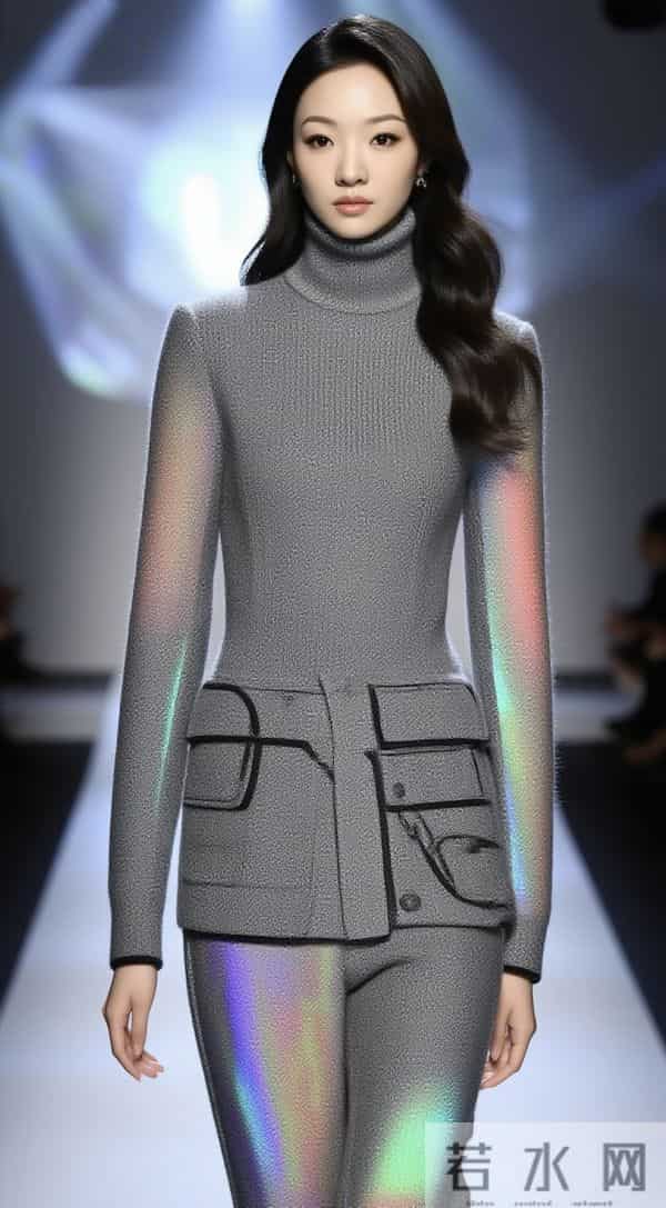 巴黎T台金奖：光影禅意里的东方国模时尚羊绒套装绝响