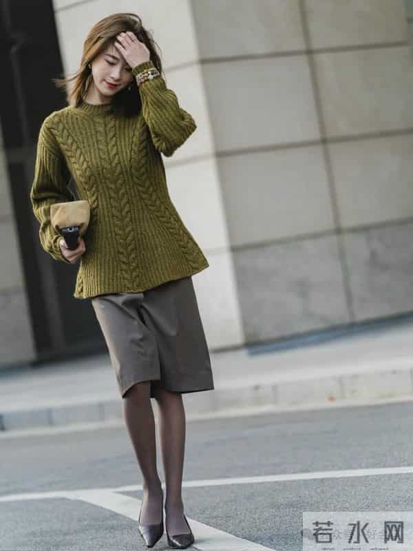 咸菜绿毛衣好漂亮