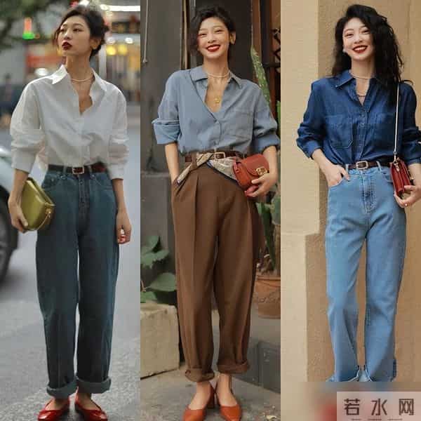 冬天，穿衬衣时建议搭配这4条裤子，知性又显瘦，小个子也能穿