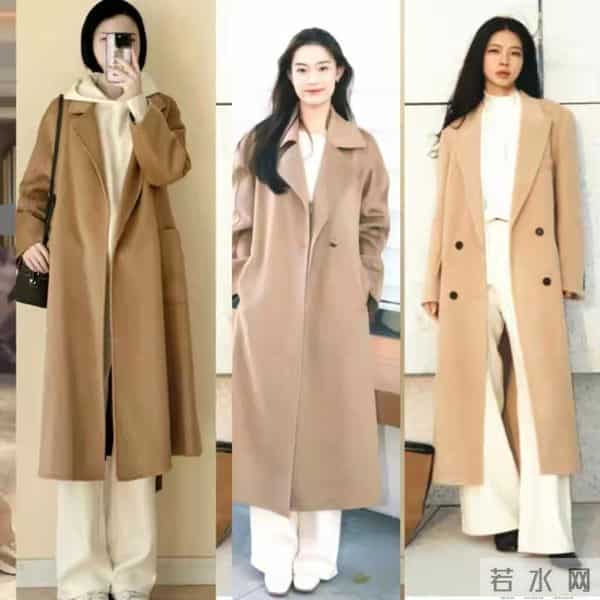 冬天穿棕色大衣就配这三种直筒裤，暖和好看不费劲，快来直接抄