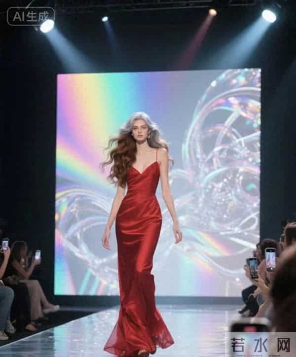 美女模特发色很吸引人 红色吊带连衣裙美爆了