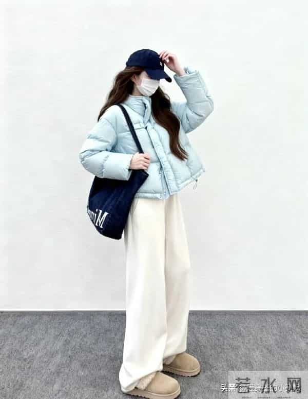 「白色阔腿裤+羽绒服」冬季最火穿搭CP，太美太时髦了！