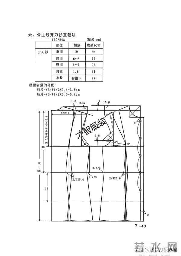 服装制版刀背开身制版教程 才智服装