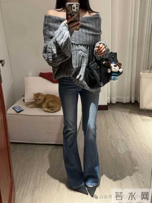 今天这样穿！！毛衣＋牛仔裤＋高跟鞋，今天是气质女神！