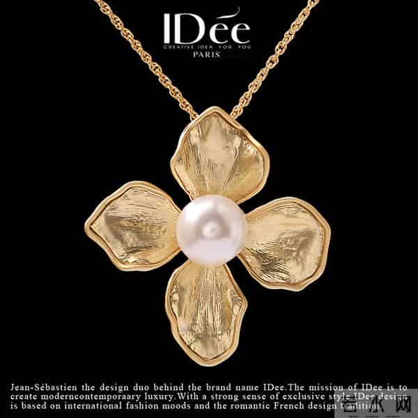 珍珠点缀花朵毛衣链，秋冬针织衫穿出细腻贵气——法国IDee毛衣链