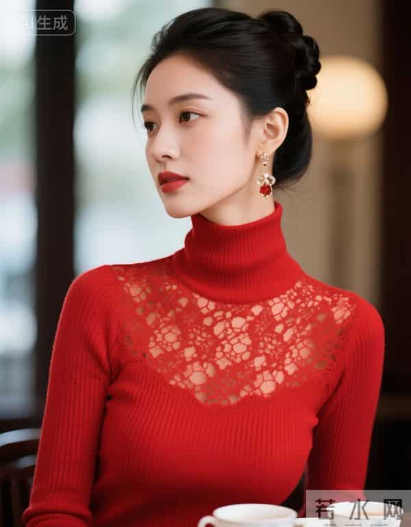 红色蕾丝衫的风韵