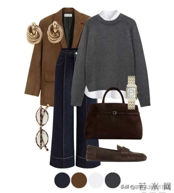 秋冬的美拉德风，12套咖色、棕色、焦糖色，通勤时髦低奢酷飒