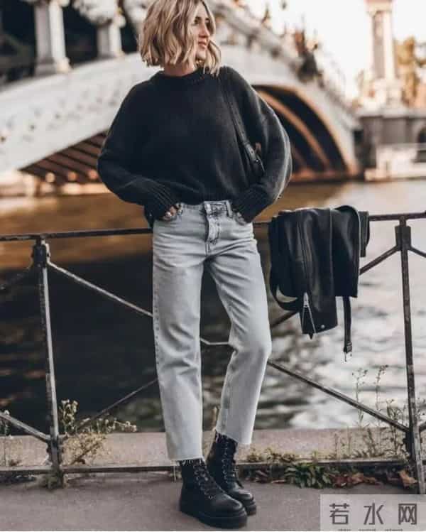 黑靴子太优秀了，冬天配这条裤子超好看