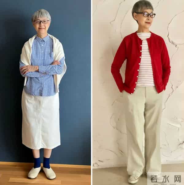 被这位60+白发奶奶惊艳到！长相不出众衣品却高级，美得优雅