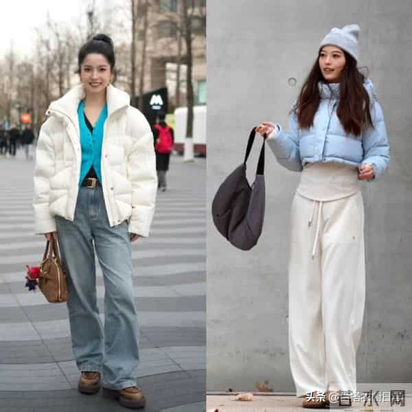 穿羽绒服，裤子该选“小脚”还是“阔腿”？看杭州、上海街拍就懂