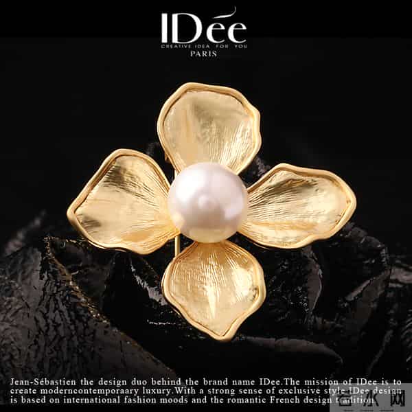 珍珠点缀花朵毛衣链，秋冬针织衫穿出细腻贵气——法国IDee毛衣链