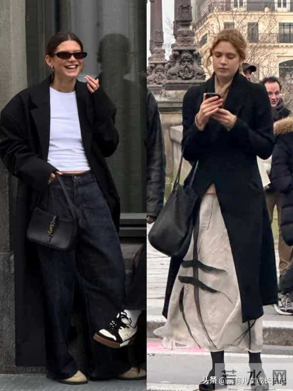 秋冬“街拍感松弛懒人友好ins穿搭”｜长款大衣、夹克，随性氛围