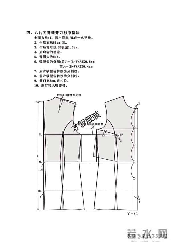 服装制版刀背开身制版教程 才智服装