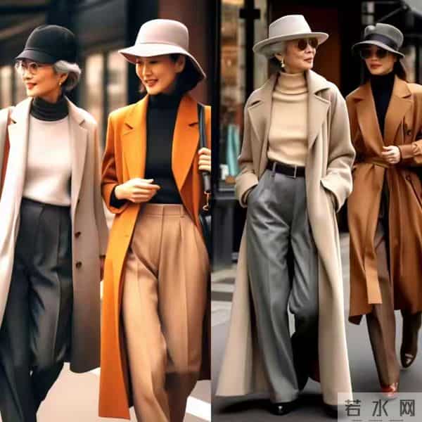 冬天穿棕色大衣就配这三种直筒裤，暖和好看不费劲，快来直接抄