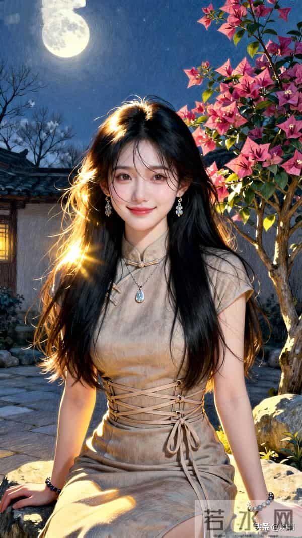 月色里的旗袍姑娘，是冬夜最暖的光