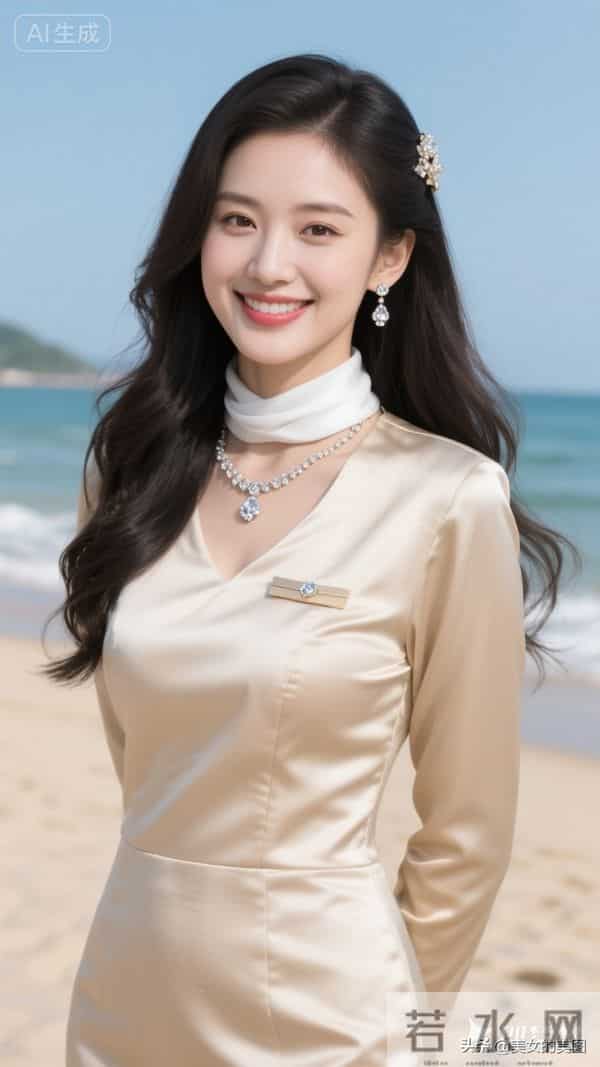 米色高定一件套空姐美丽风采05