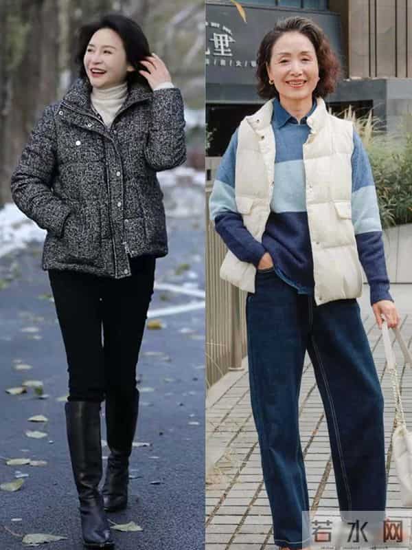 这才是50、60岁妈妈该有的打扮：羽绒服+宽腿裤，舒适保暖又洋气