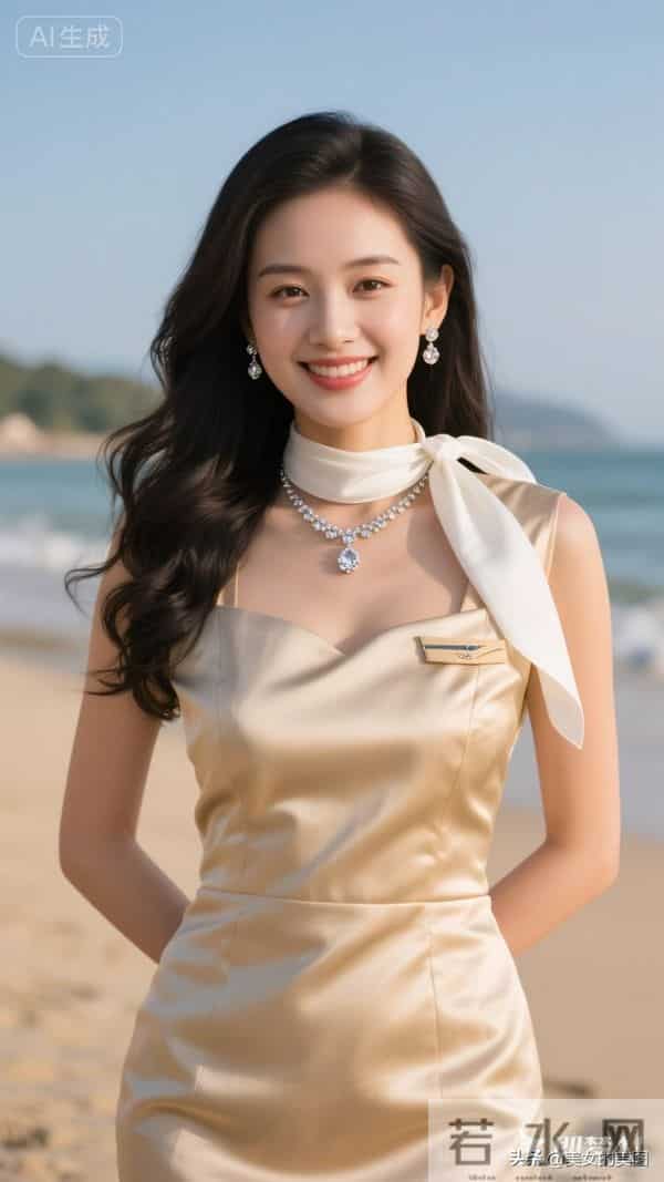 米色高定一件套空姐美丽风采05