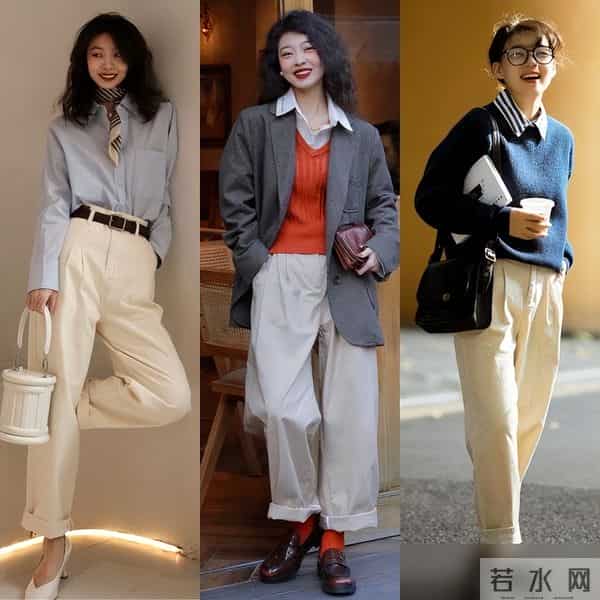 冬天，穿衬衣时建议搭配这4条裤子，知性又显瘦，小个子也能穿