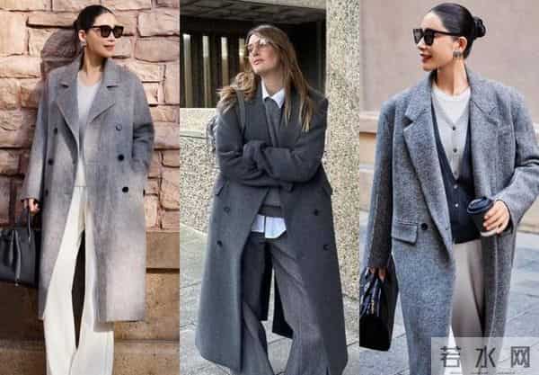 灰色大衣简单易学3个搭配技巧，好看时髦，冬季这样穿回头率超高