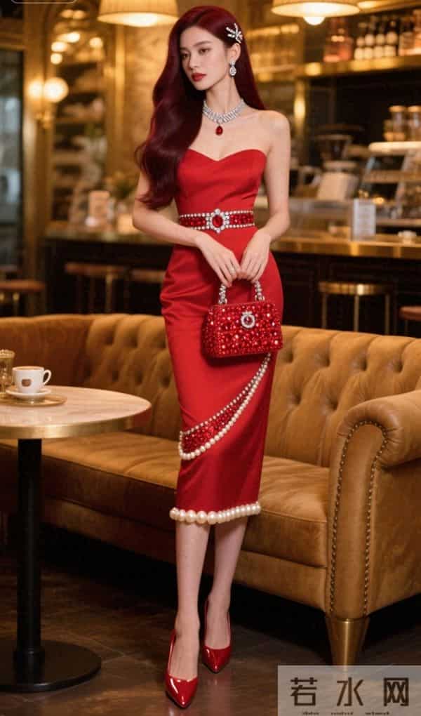 红色珍珠裙