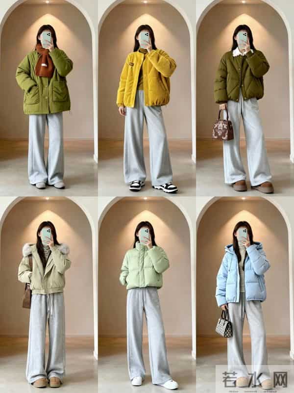 彩色羽绒服+节日风穿搭，承包整个冬天的美