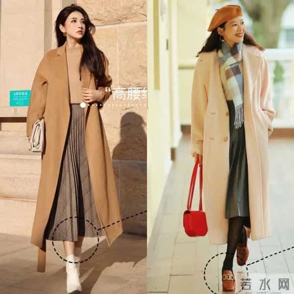 今冬流行的大衣，长款更时髦，搭配直筒裤、半身裙，干练又优雅