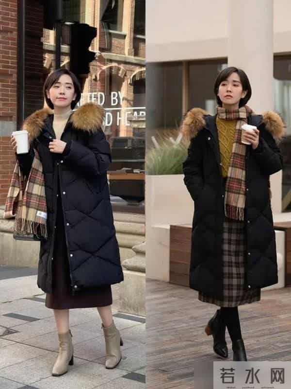 今冬火了一种穿法，“上半身羽绒服，下半身膝下裙”，时尚又暖和